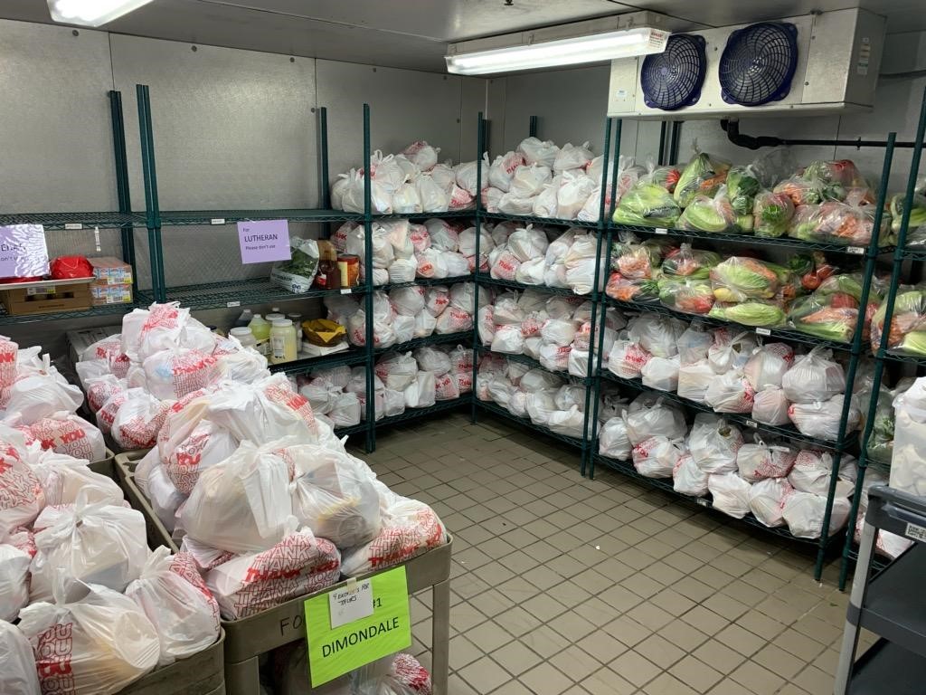 Walk In Cooler with Meals to be Distributed